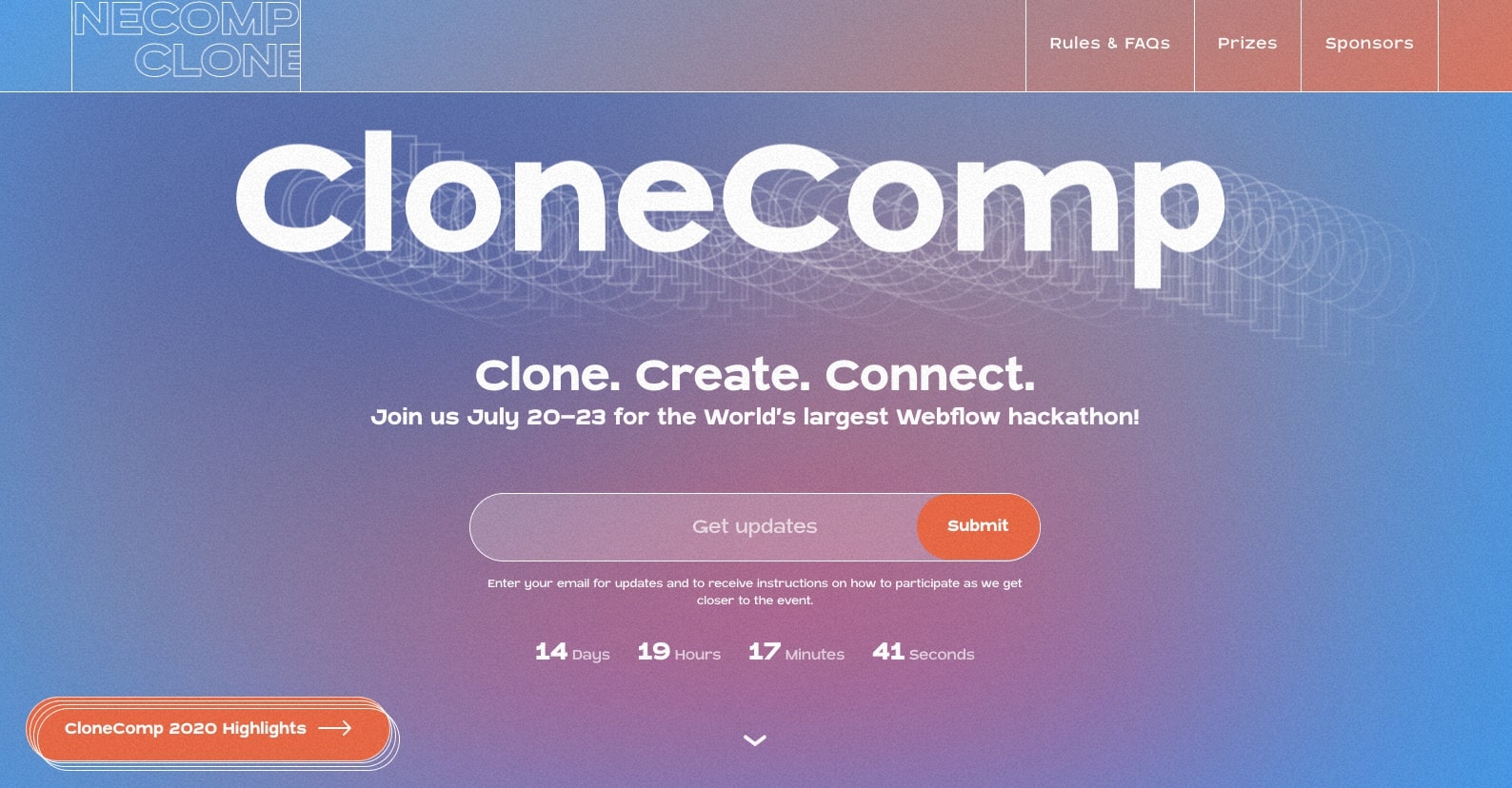 An image of the CloneComp website.