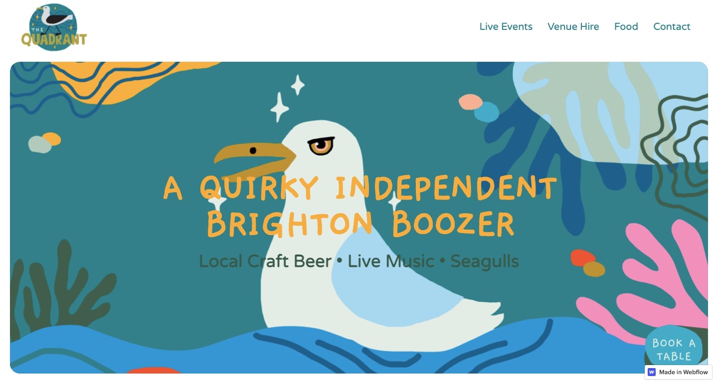 An image of The Quandrant's website.