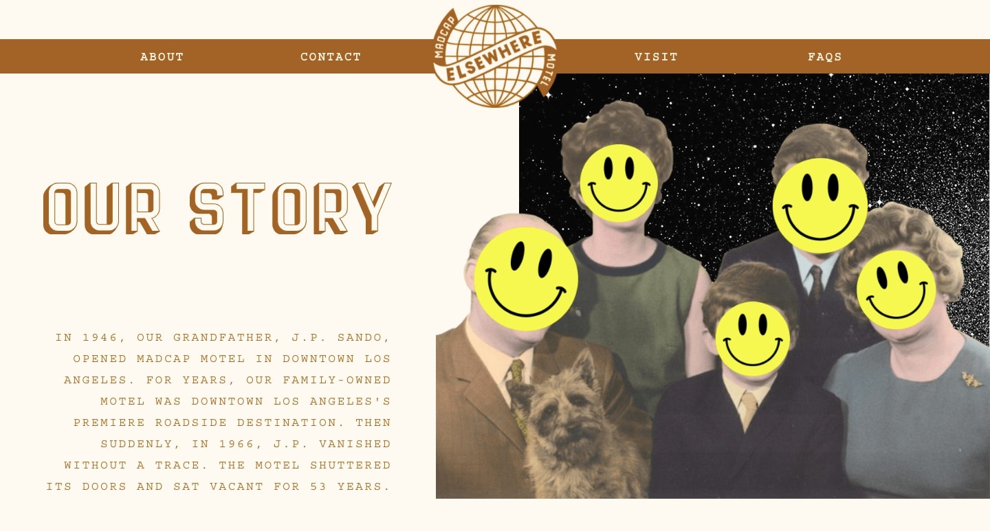 An image of the Madcap Motel website.