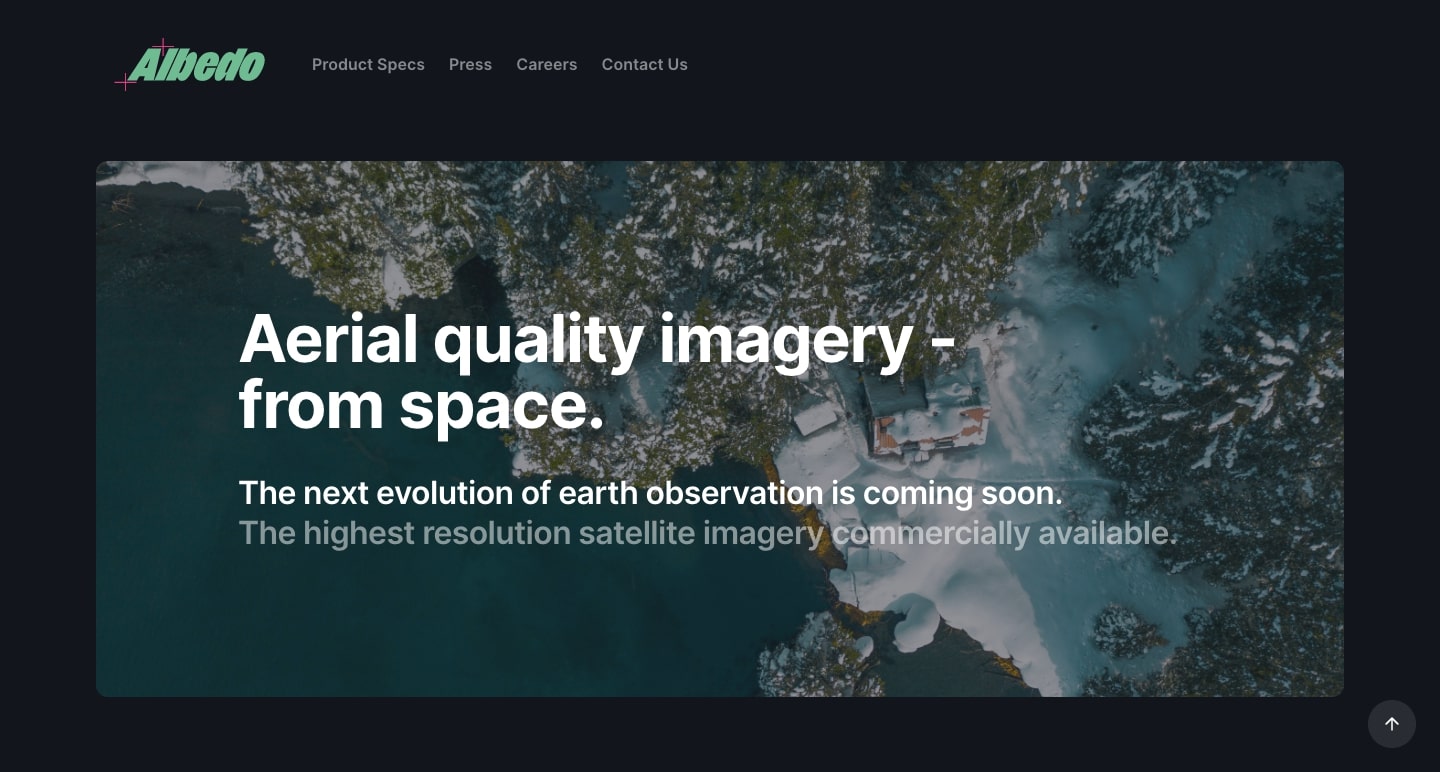 An image of Albedo's home page. 