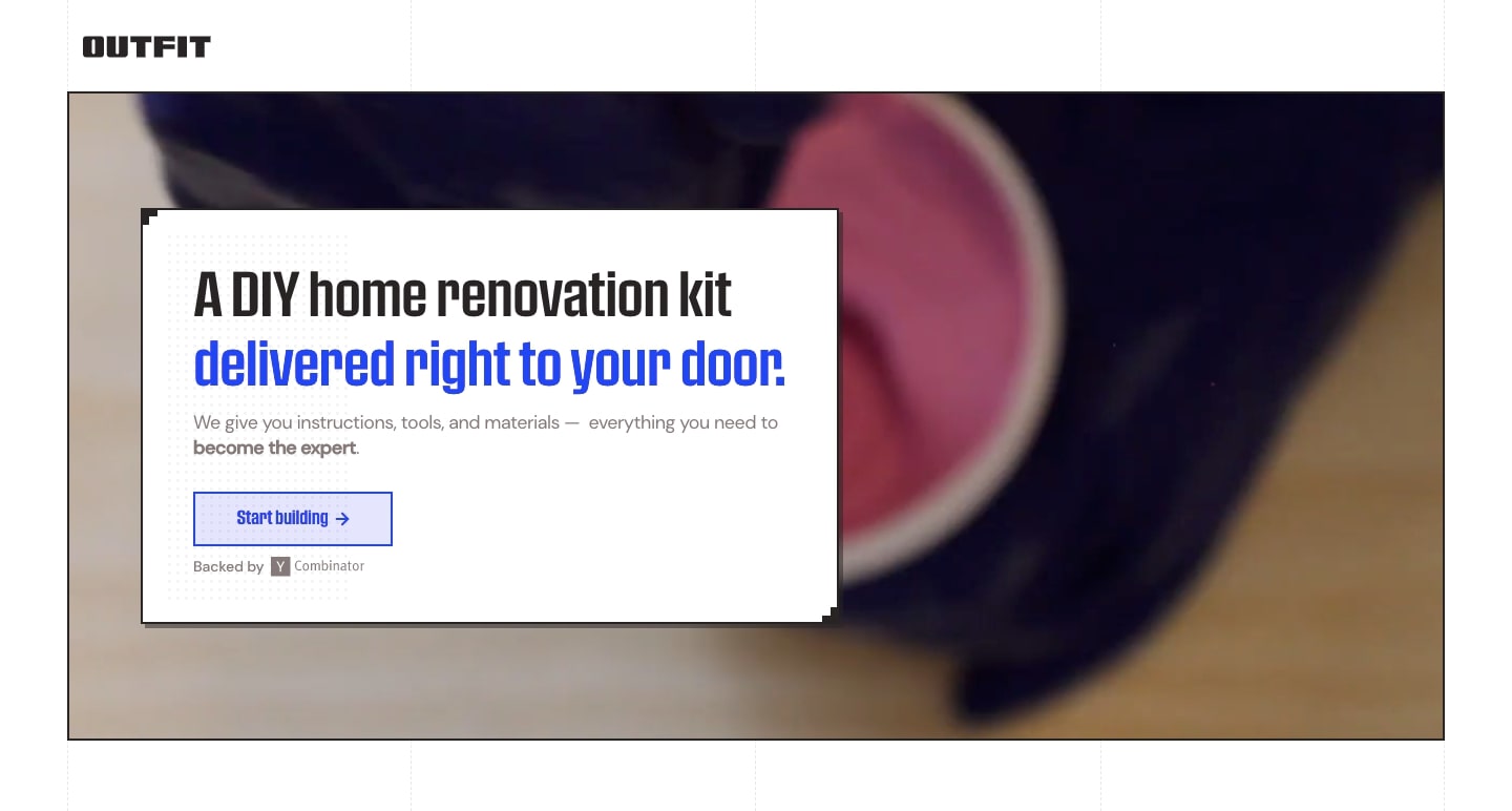 An image of Outfit's home page.
