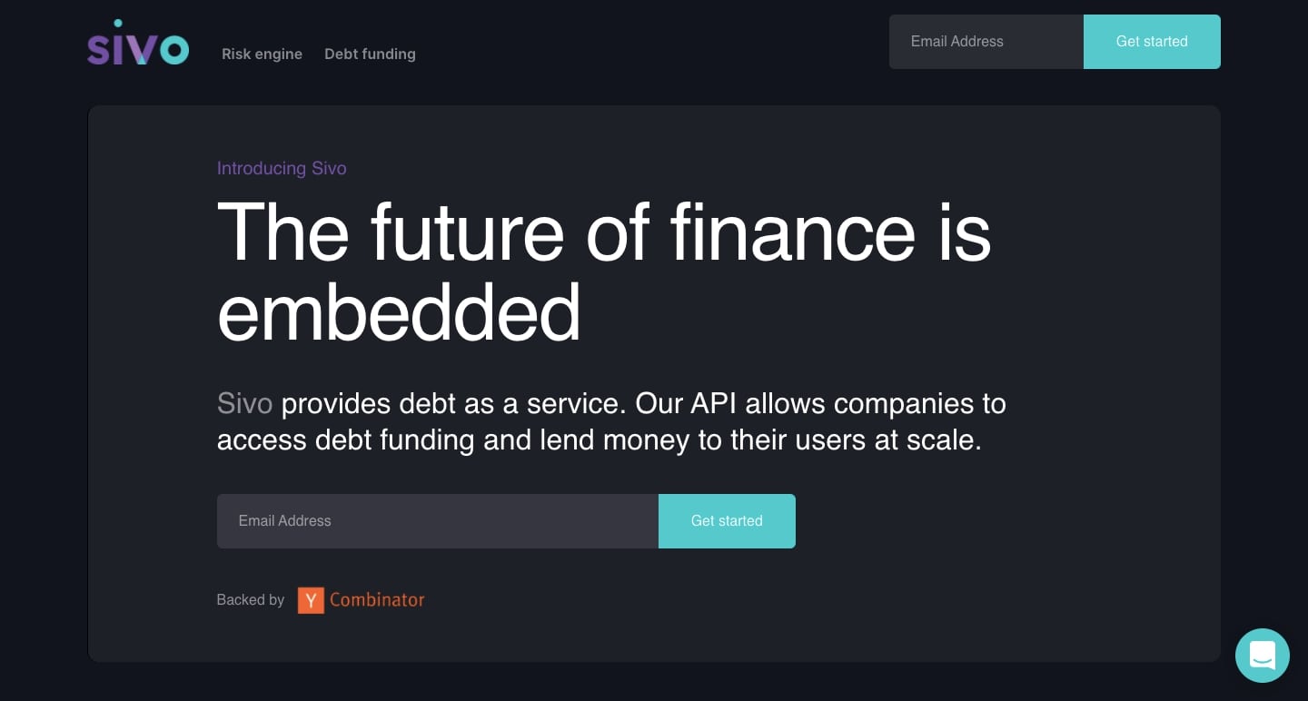 An image of the Sivo website home page.