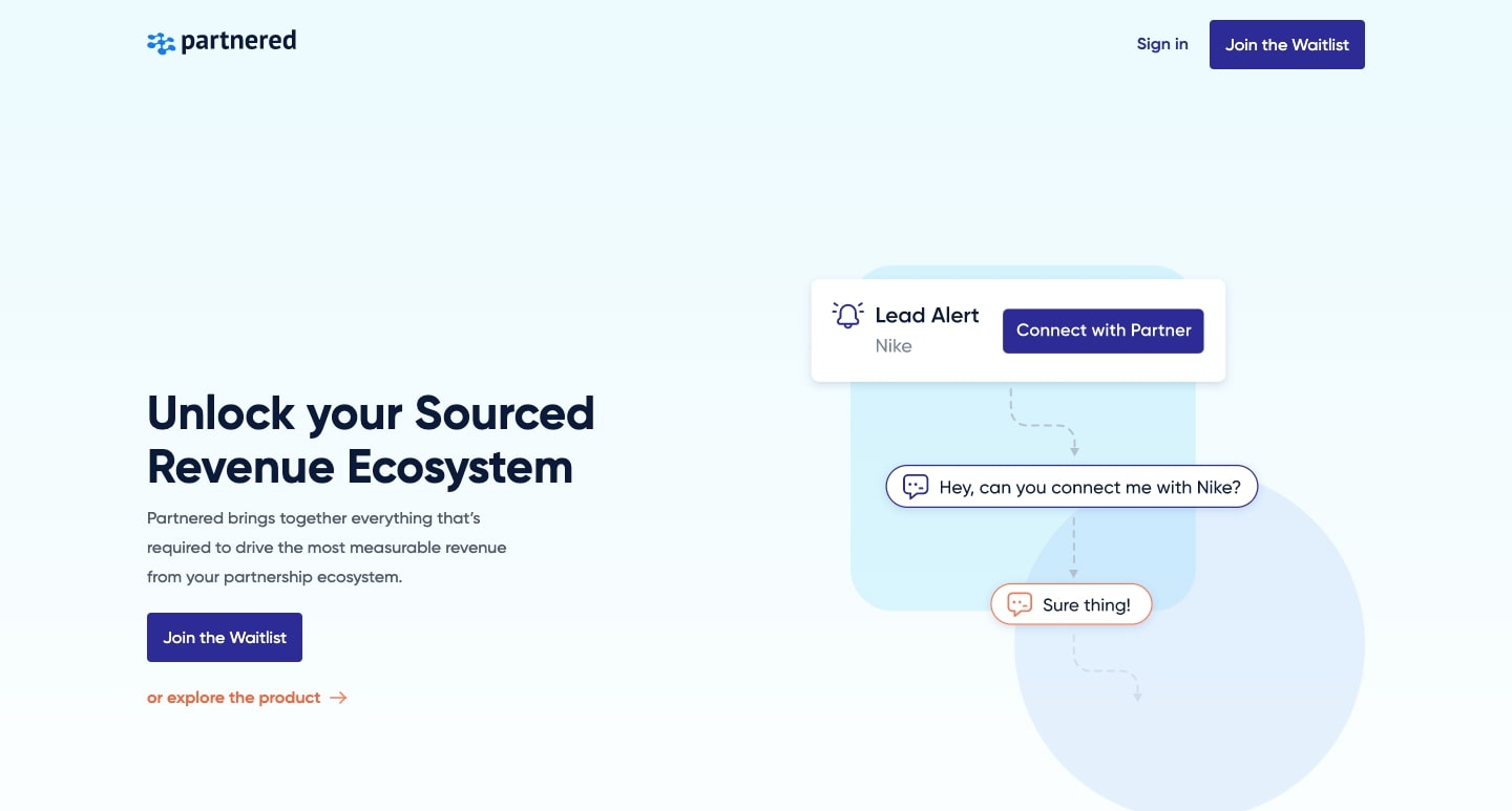 An image of the Partnered website.