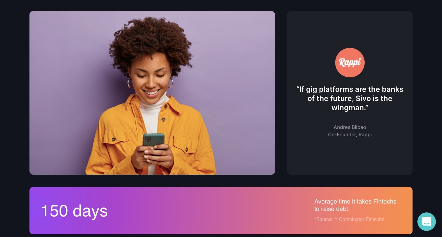 Another view of Sivo's website.