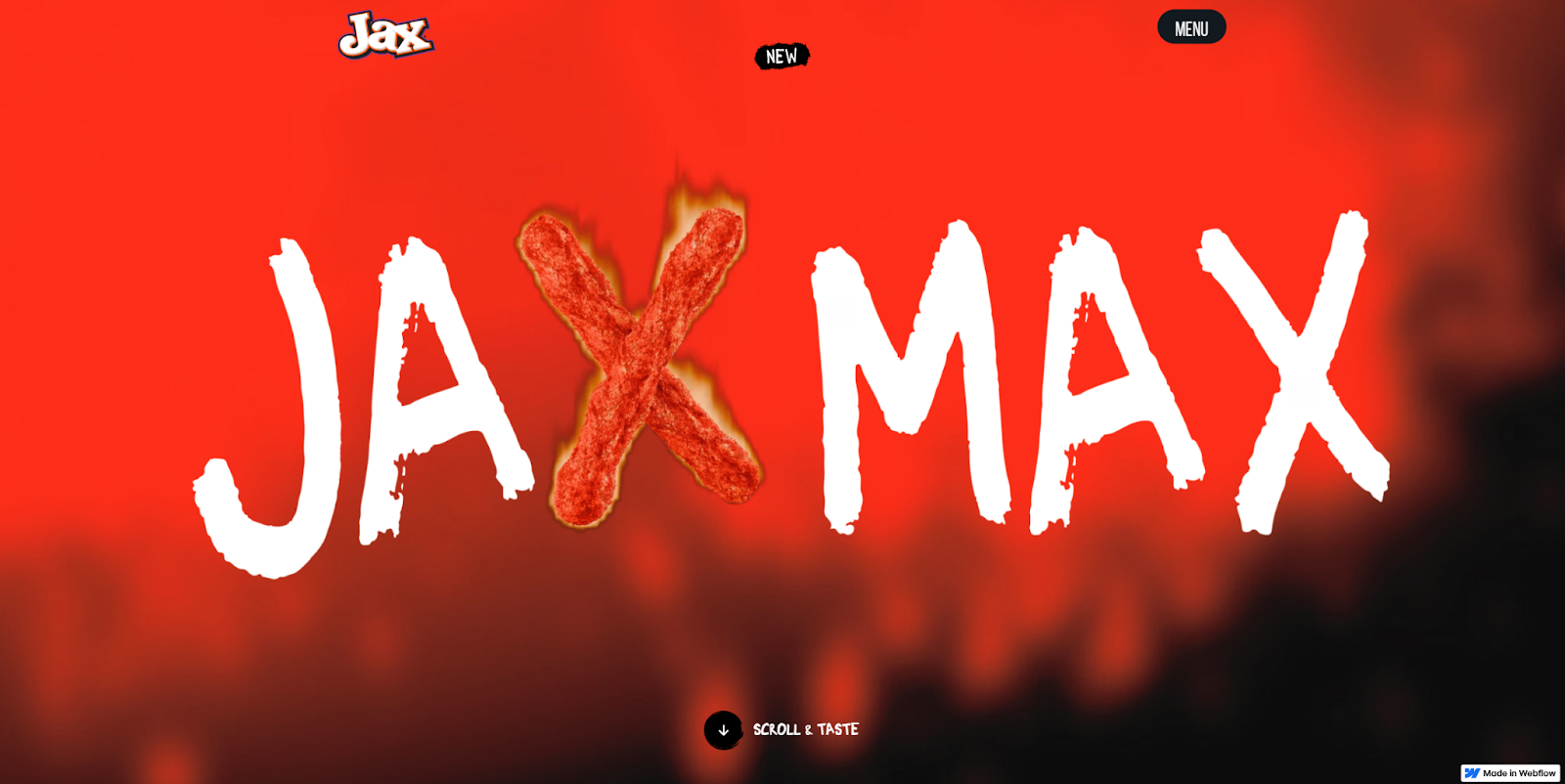 A red background appears behind the words “Jax Max.”