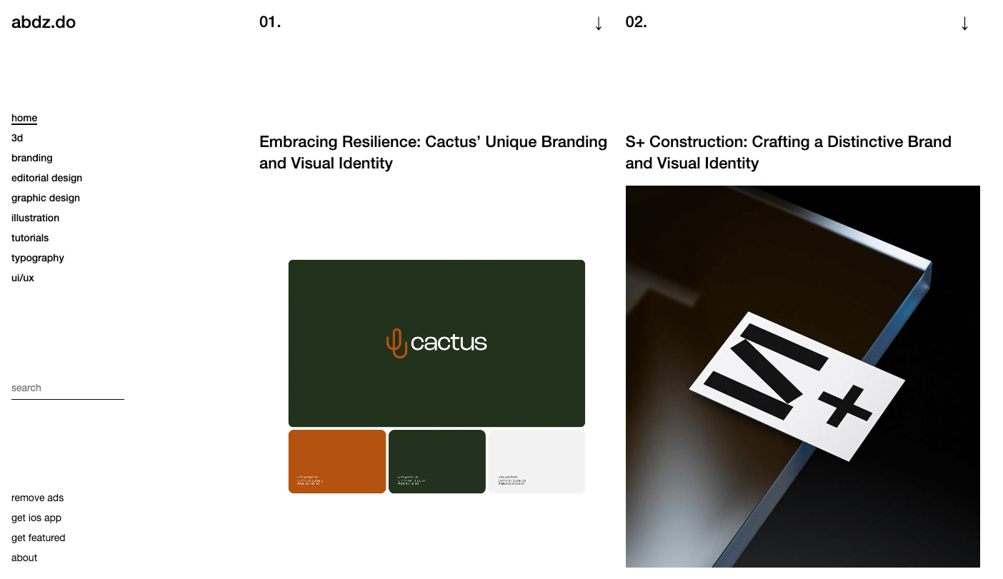 Screenshot of Abduzeedo's homepage.