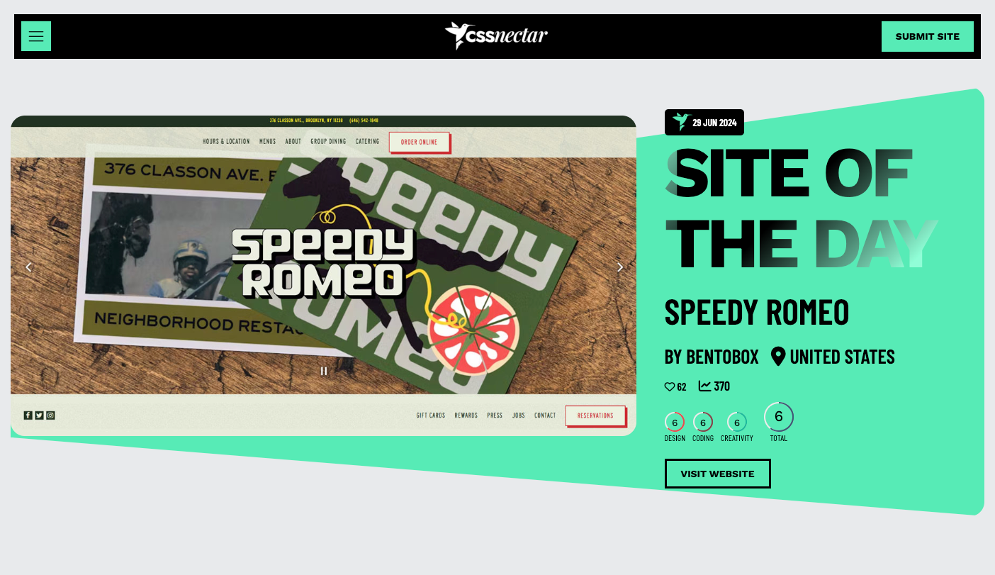 Screenshot of CSS Nectar's homepage.