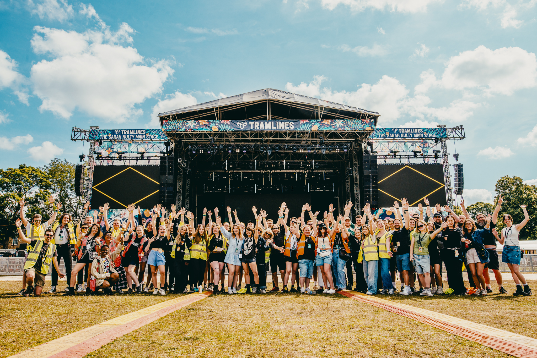 The METHOD team in front of the Main Stage at Tramlines 2024.