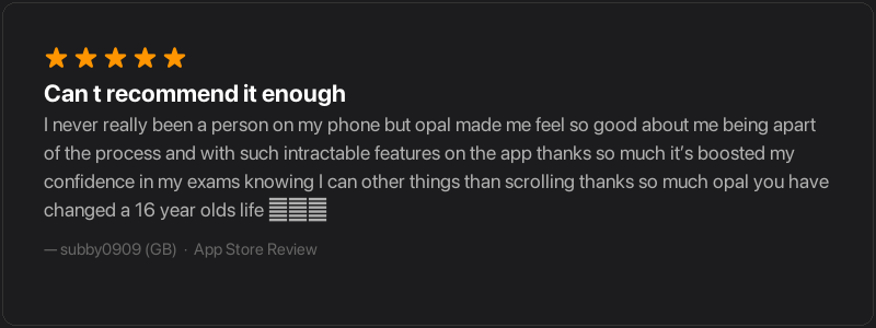 App Store review from subby0909