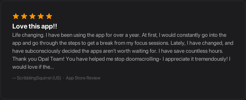 App Store review from ScribblingSquirrel