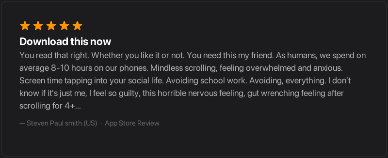 App Store review from Steven Paul smith