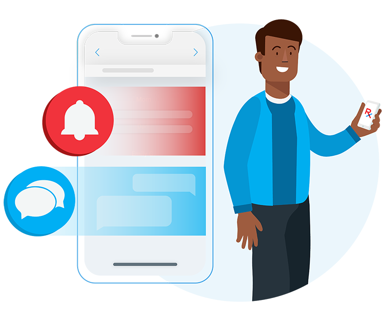Illustration of reminders on a mobile phone