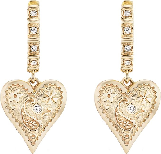 Marlo Laz Southwestern 14K Gold Hoop Earring