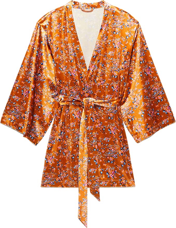 Savage x Fenty Womens Psychedelic Velvet Short Robe