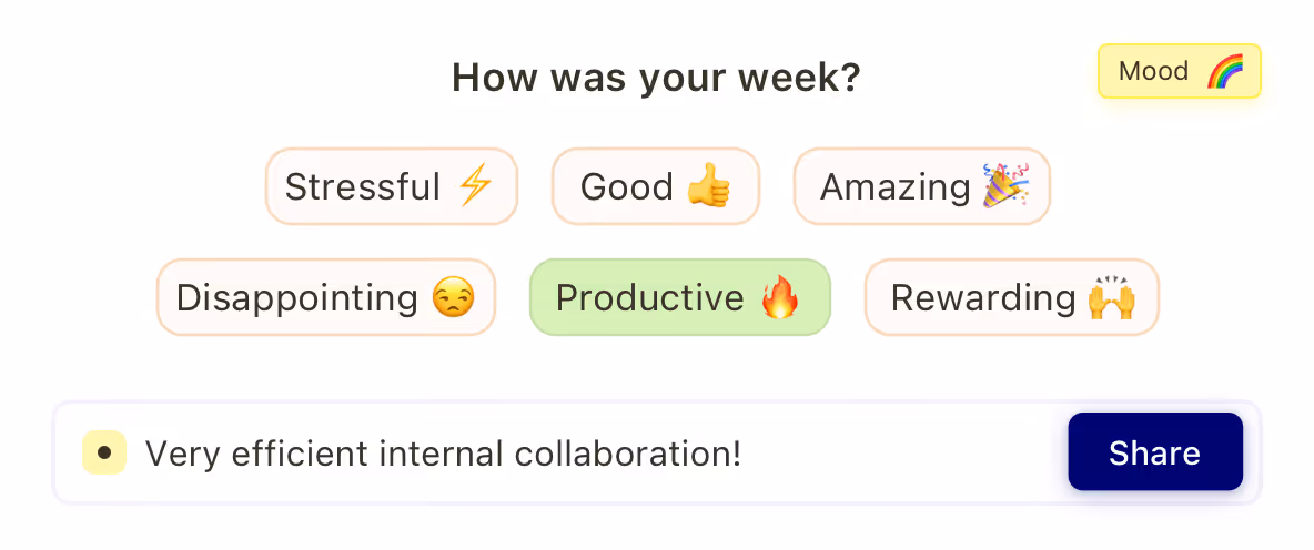 Popwork check-in mood question