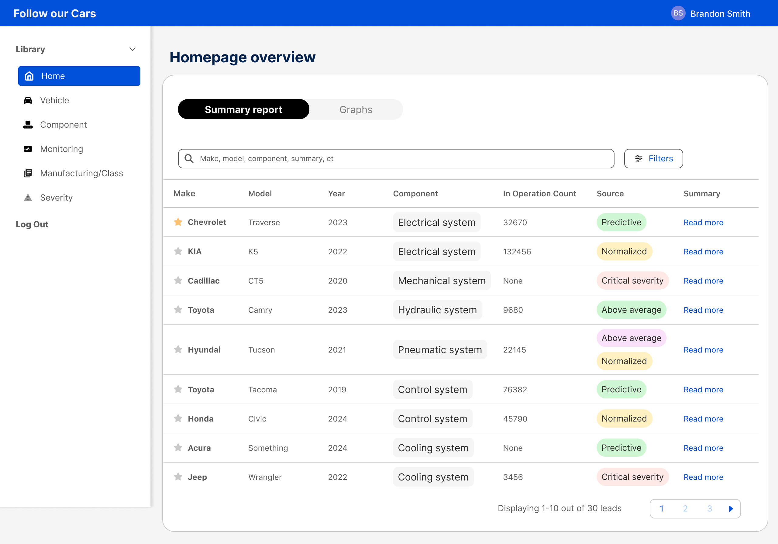 Homepage default state