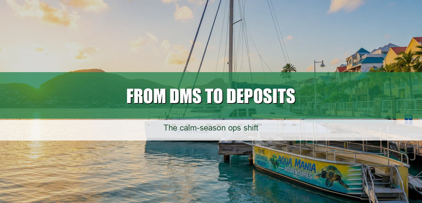 From DMs to Deposits: Calm-Season Ops Shift