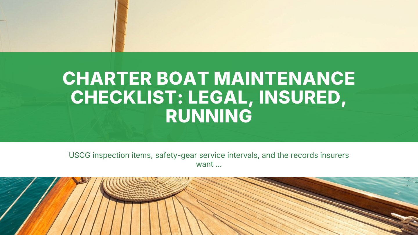 Charter Boat Maintenance Checklist: What Keeps You Legal, Insured, and Running