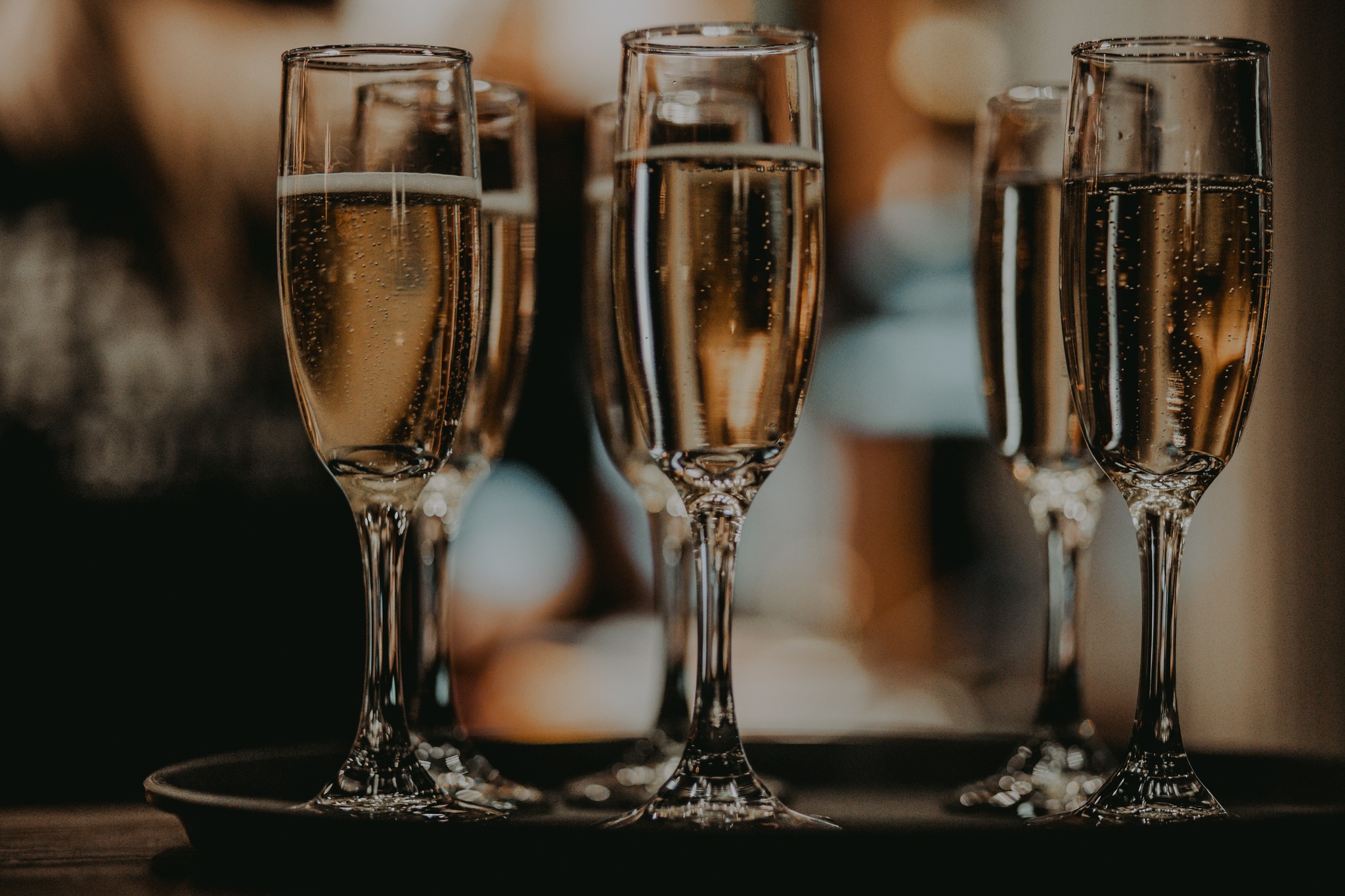 Glasses of champagne