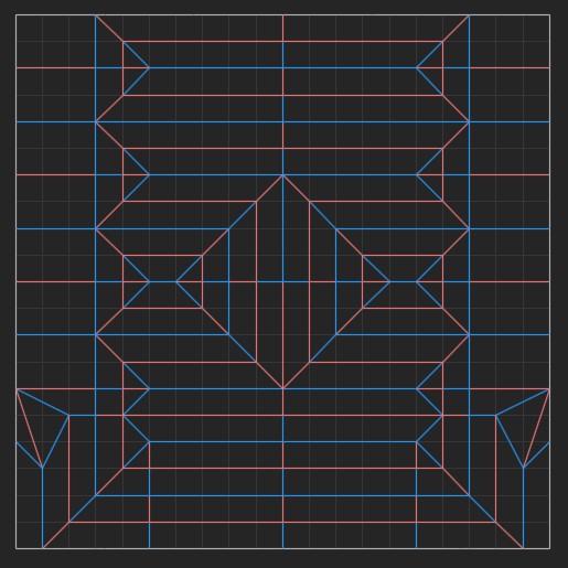 Complex origami crease pattern diagram for advanced paper folding