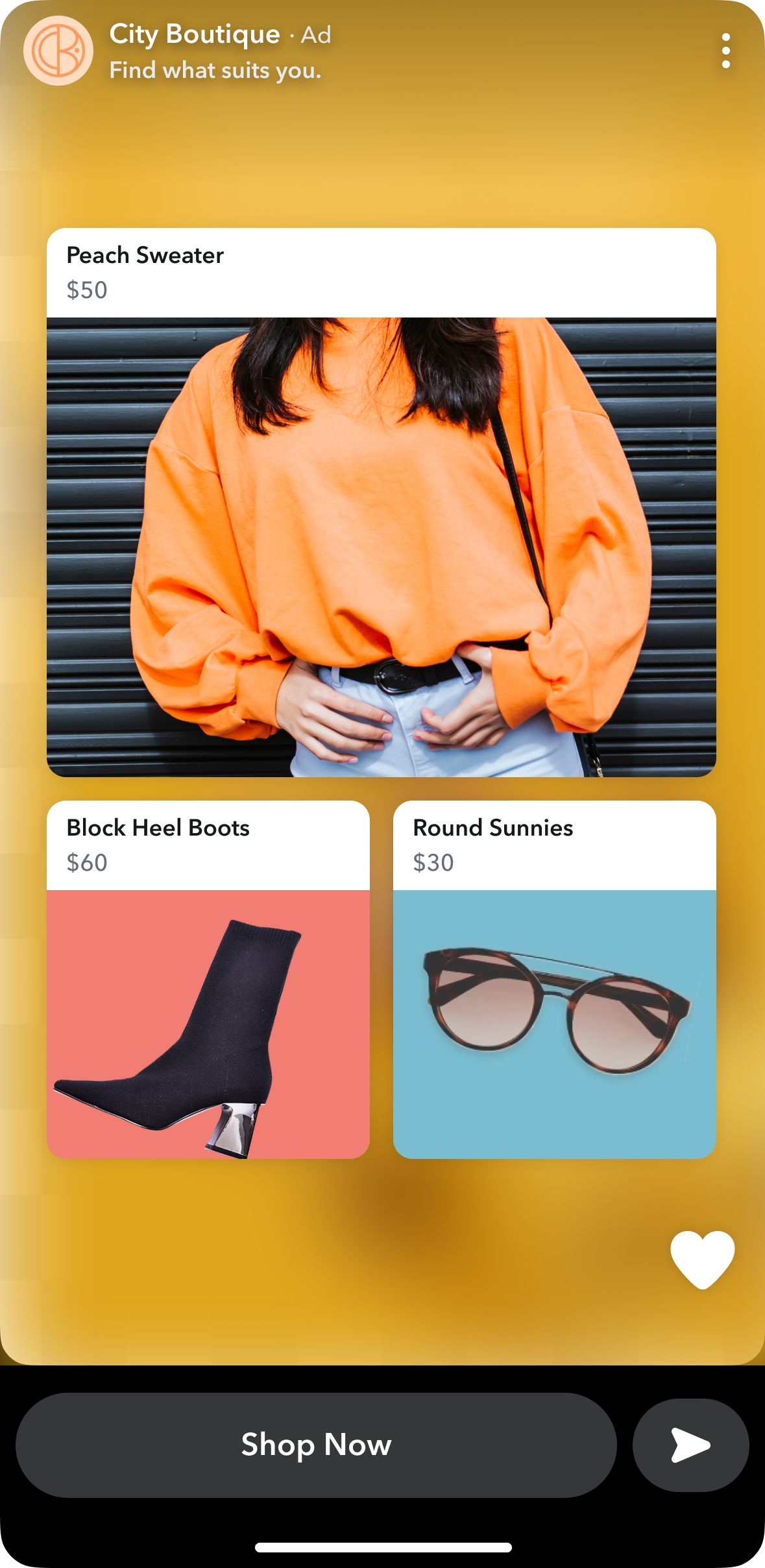 Snapchat Ads City Boutique Example