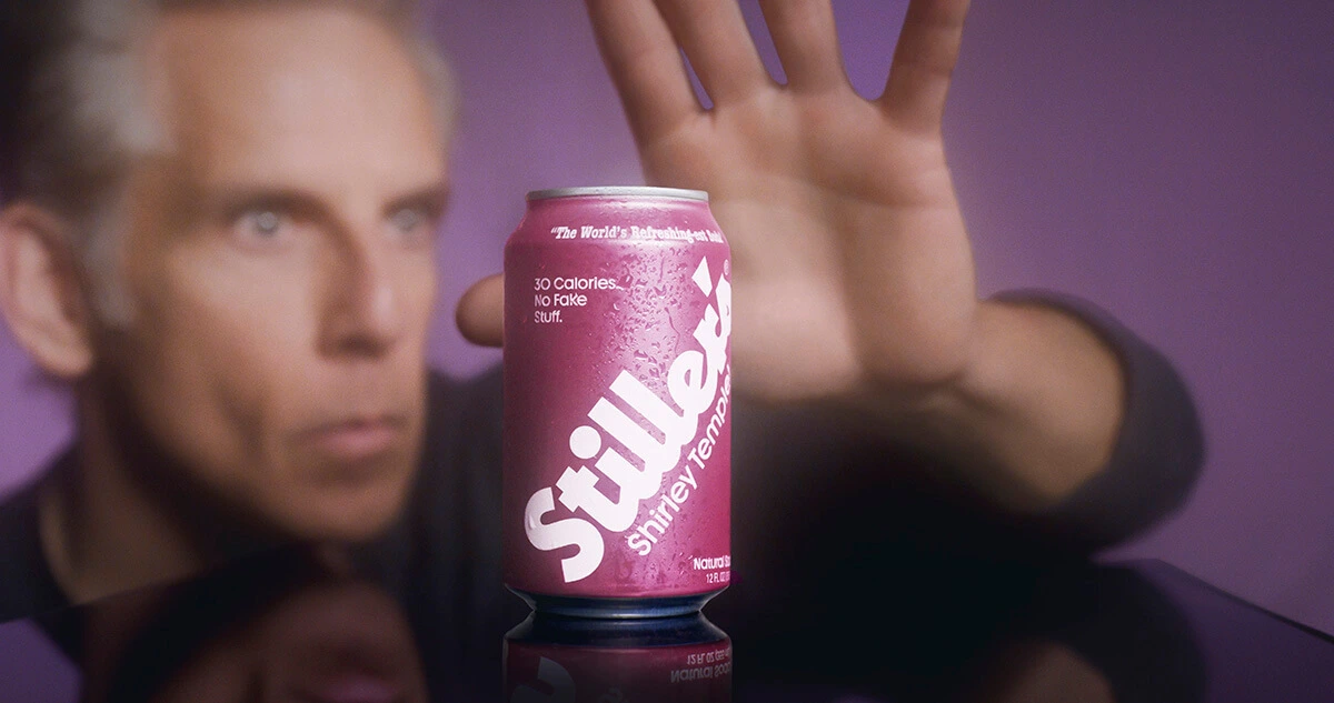 Ben Stiller in background of Stiller's Soda