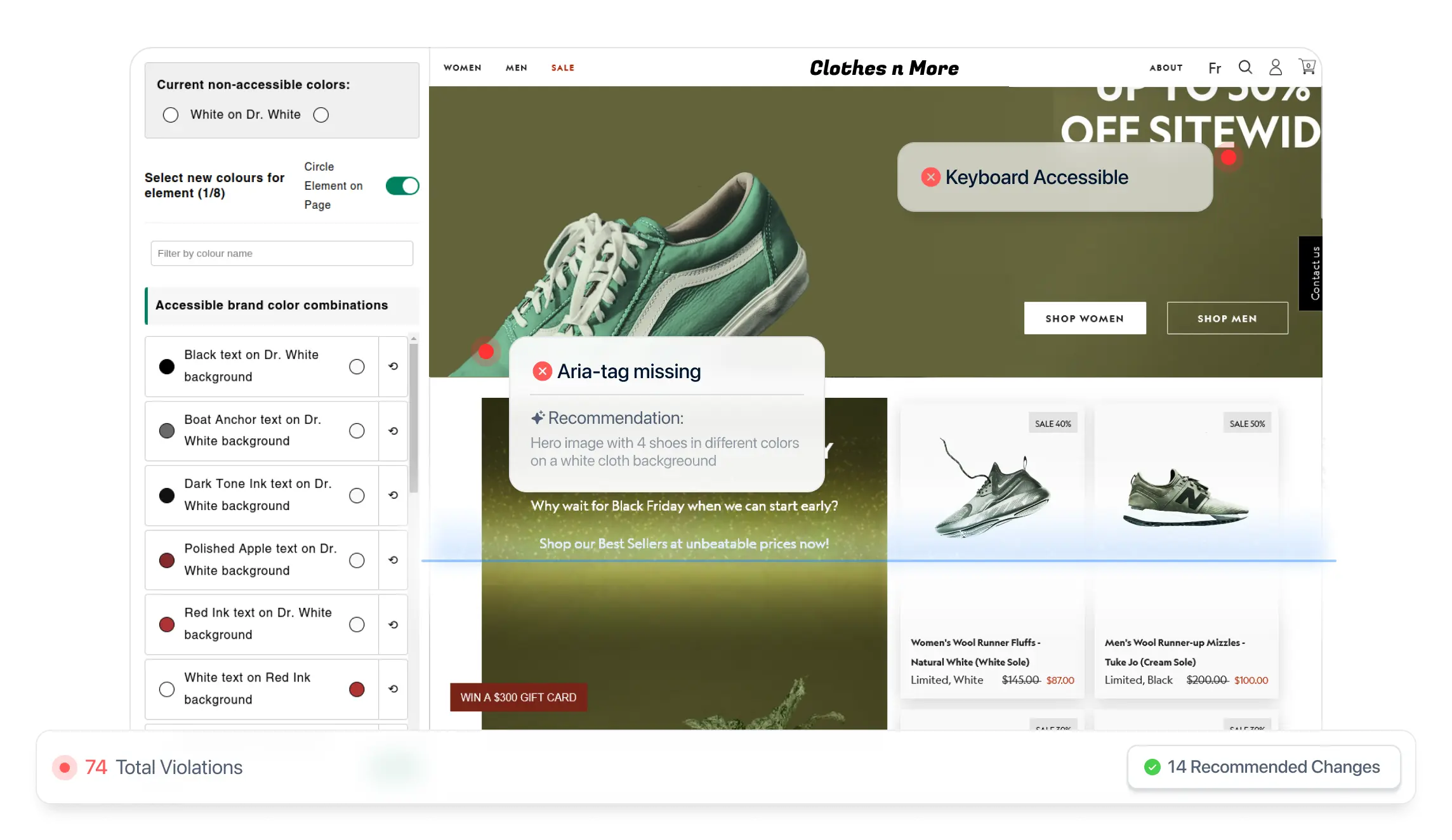 Example of Patrol flagging violations on a page