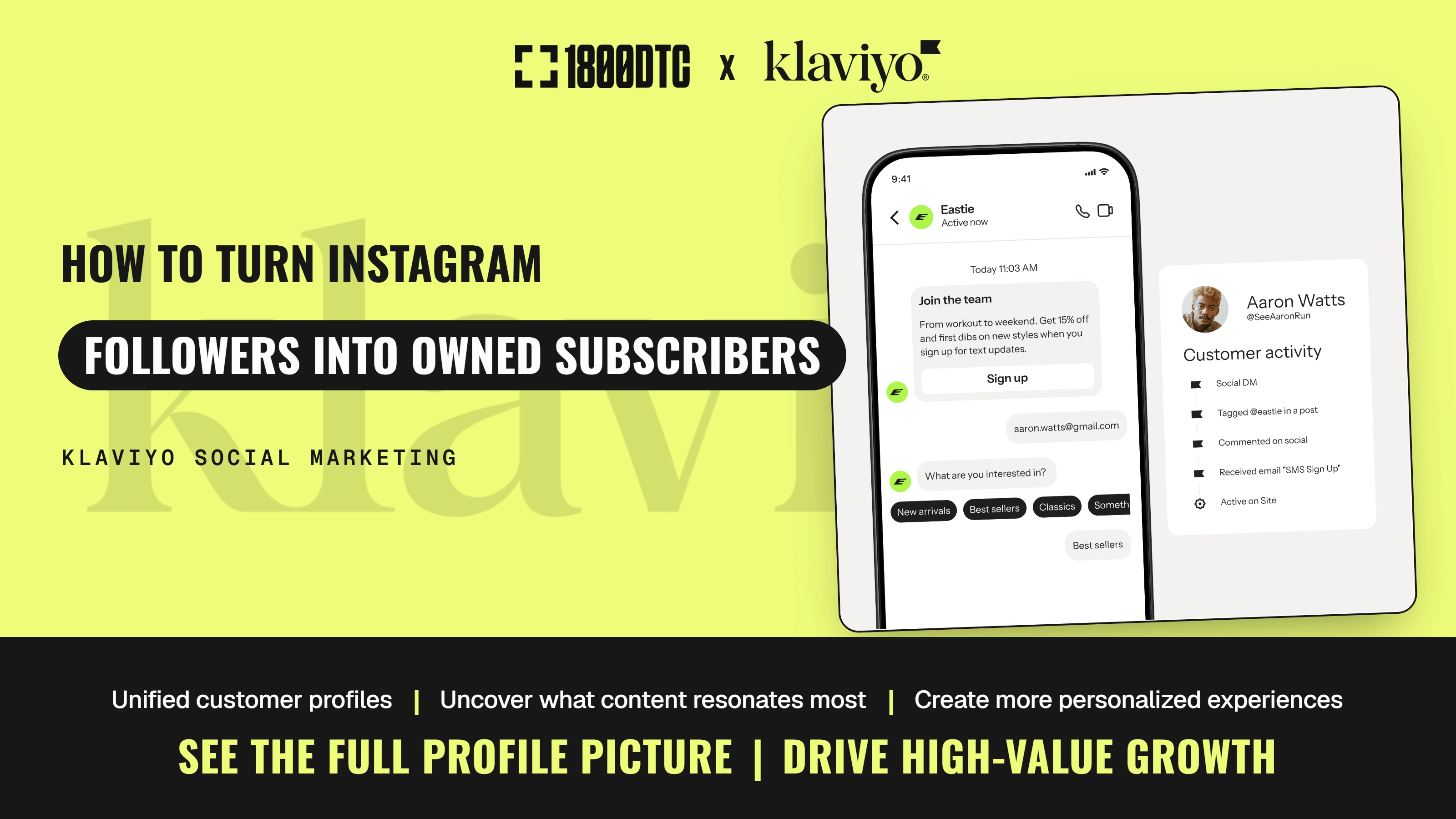 Turning Instagram followers into owned subscribers, view on picture and growth