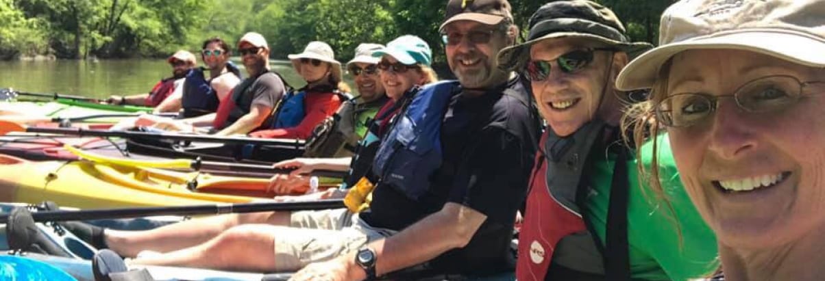 A group out on the water with a challenger