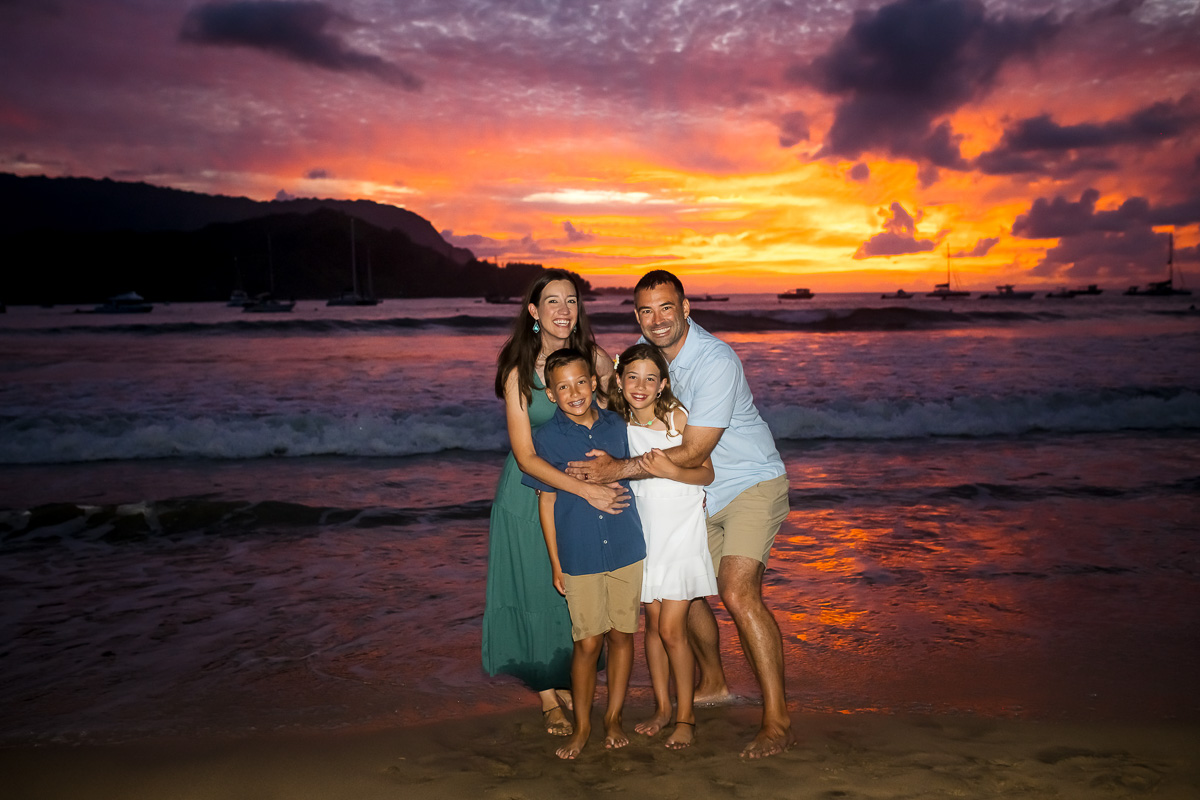 A fun family photo session on Kauai