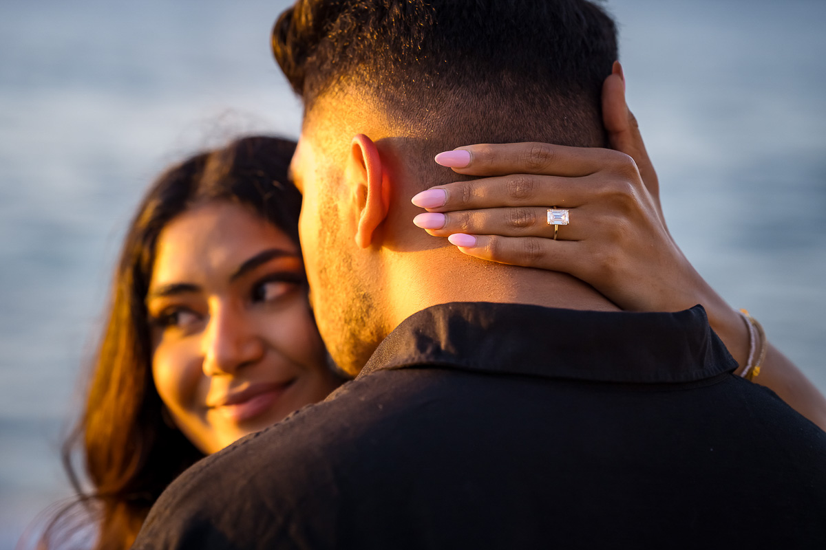 Surprise Proposal Kauai engagement ring shot
