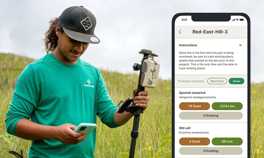 Terraformation Hawai‘i team member utilizes Terraware
