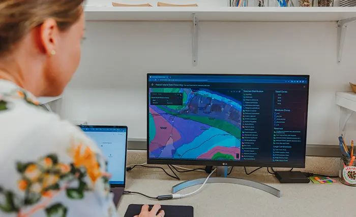 Terraformation Hawai‘i team member working on project planning