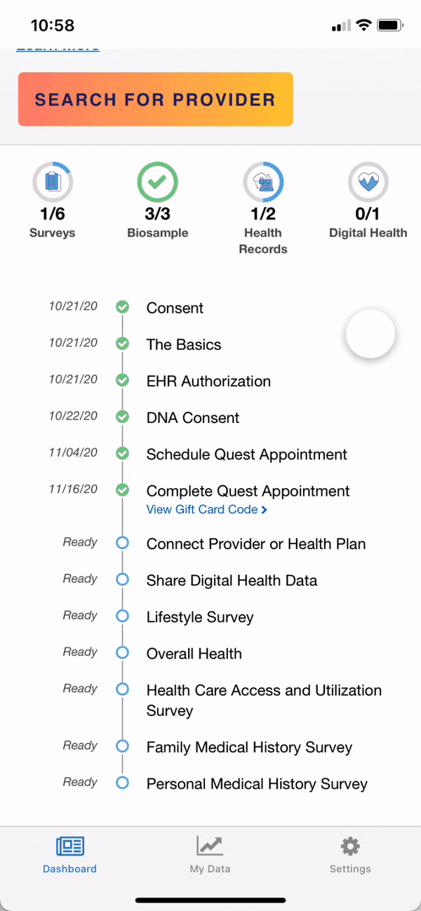 A gif of the In app feedback process