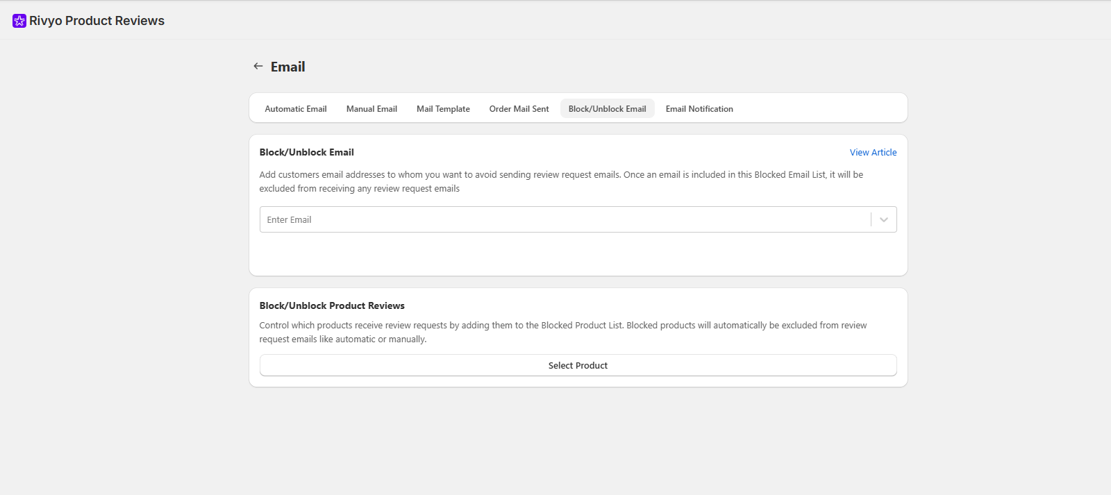 block-unblock setting