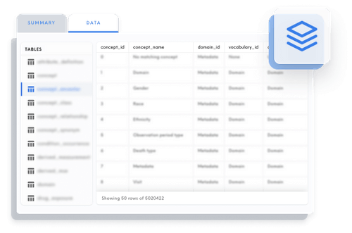 Data Explorer showcasing multiple number of data tables available,