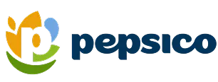 PepsiCo logo with stylized orange, green, and blue leaf shapes.