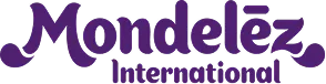 Mondelez International wordmark logo in purple.