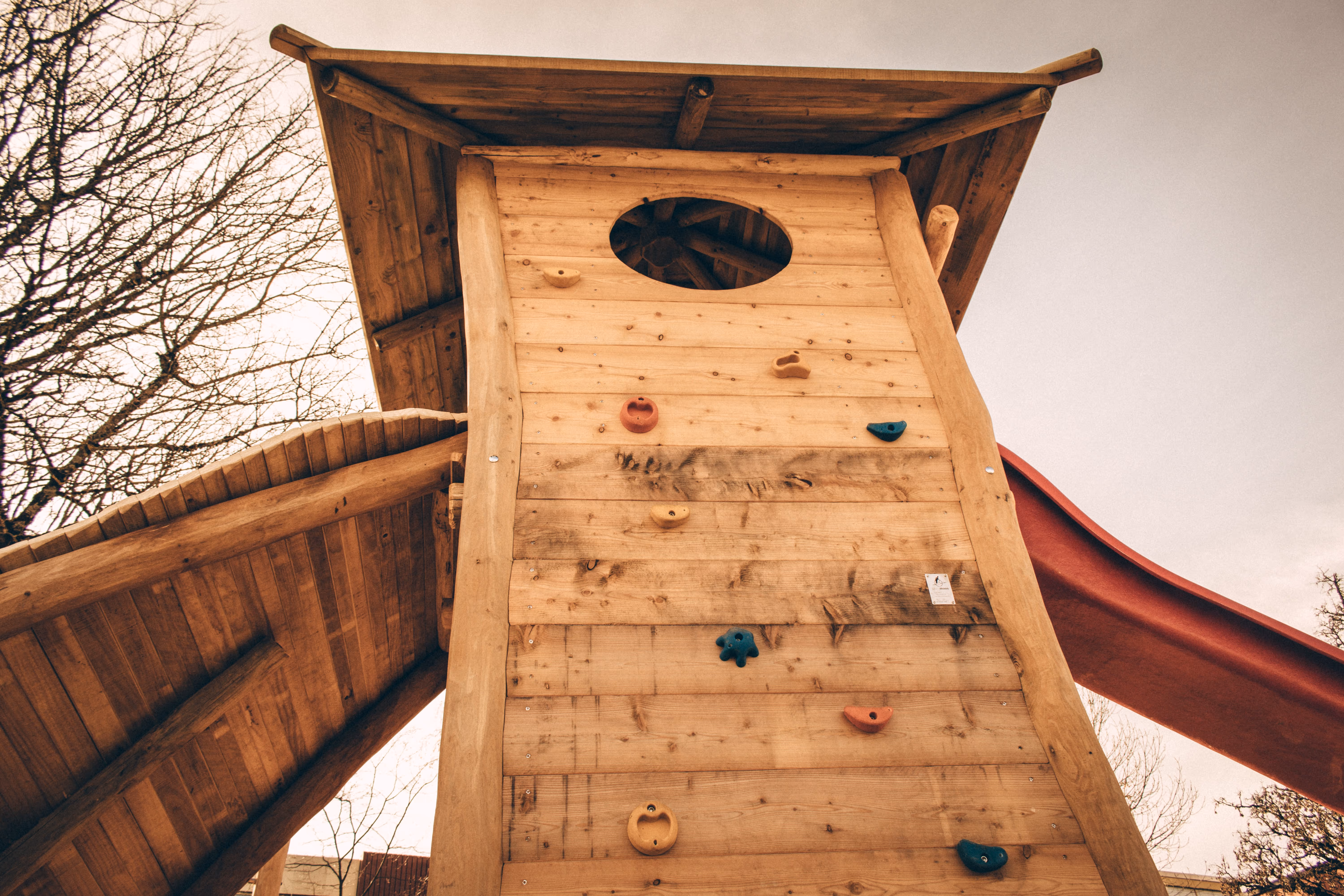 wooden and natural play structure