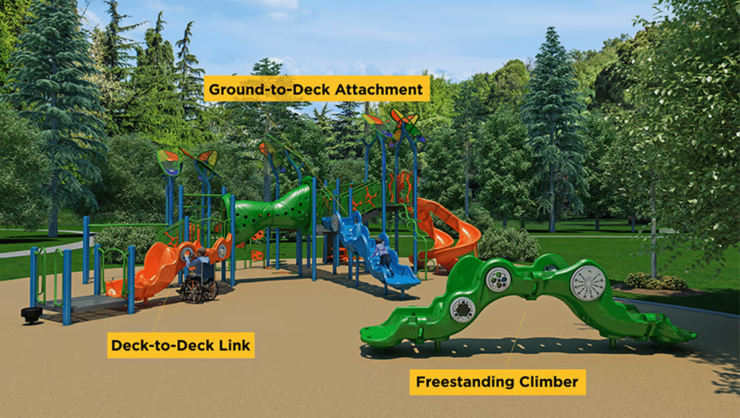 GameTime Sensory Wave Climber in three different configurations.