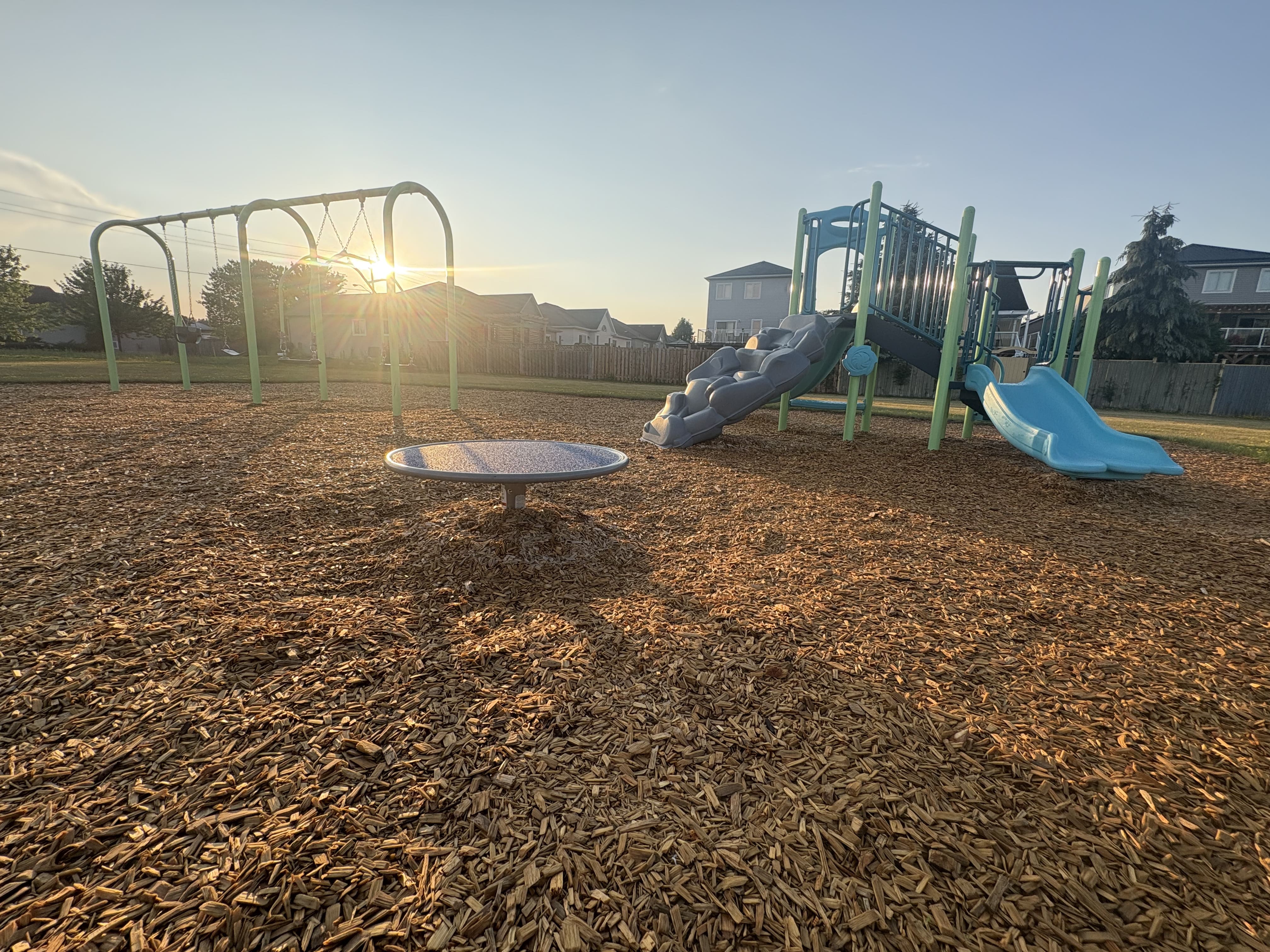 Rapley Park playground equipment in Port Hope, ON showing accessible play equipment