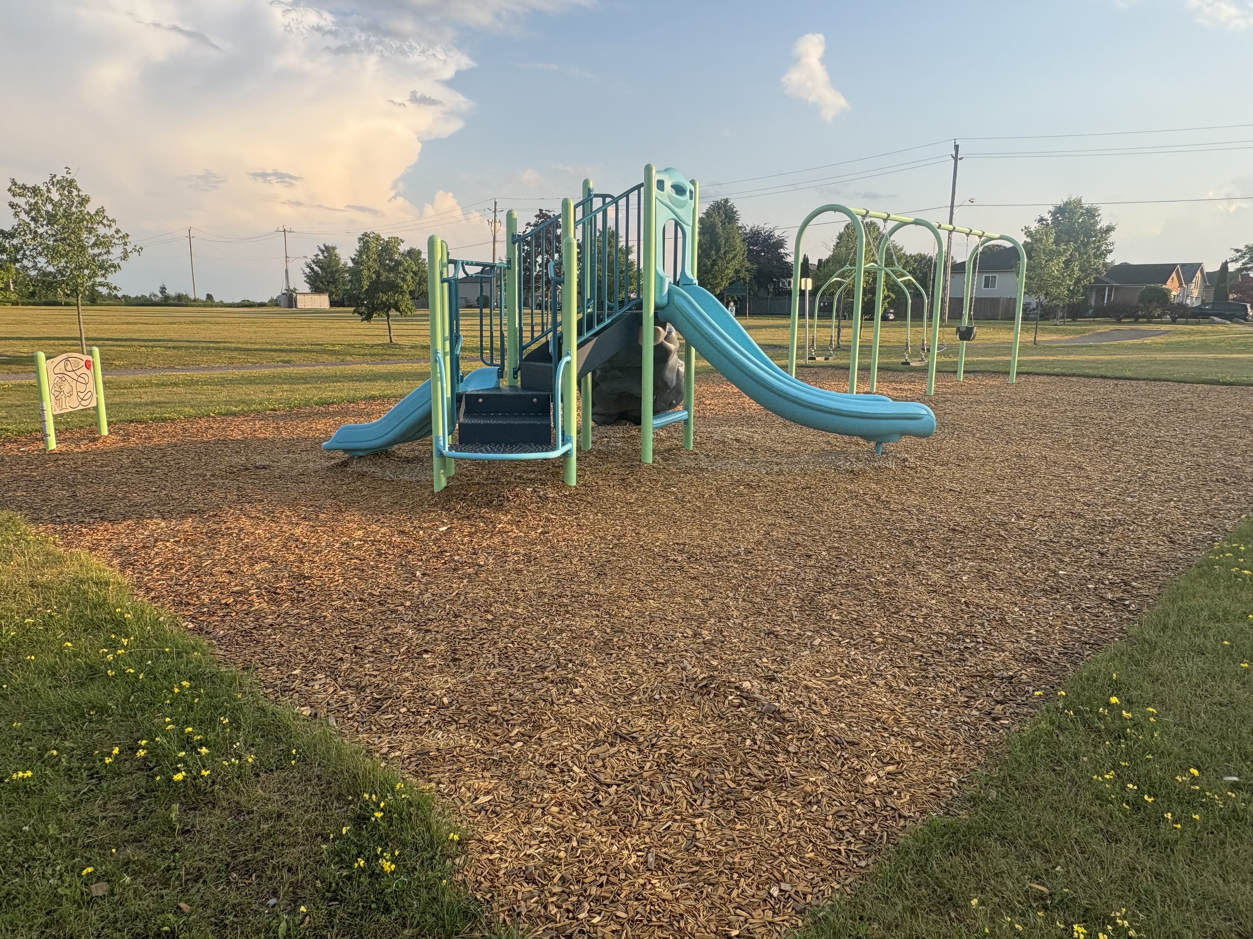 Rapley Park playground equipment in Port Hope, ON featuring modern playground design