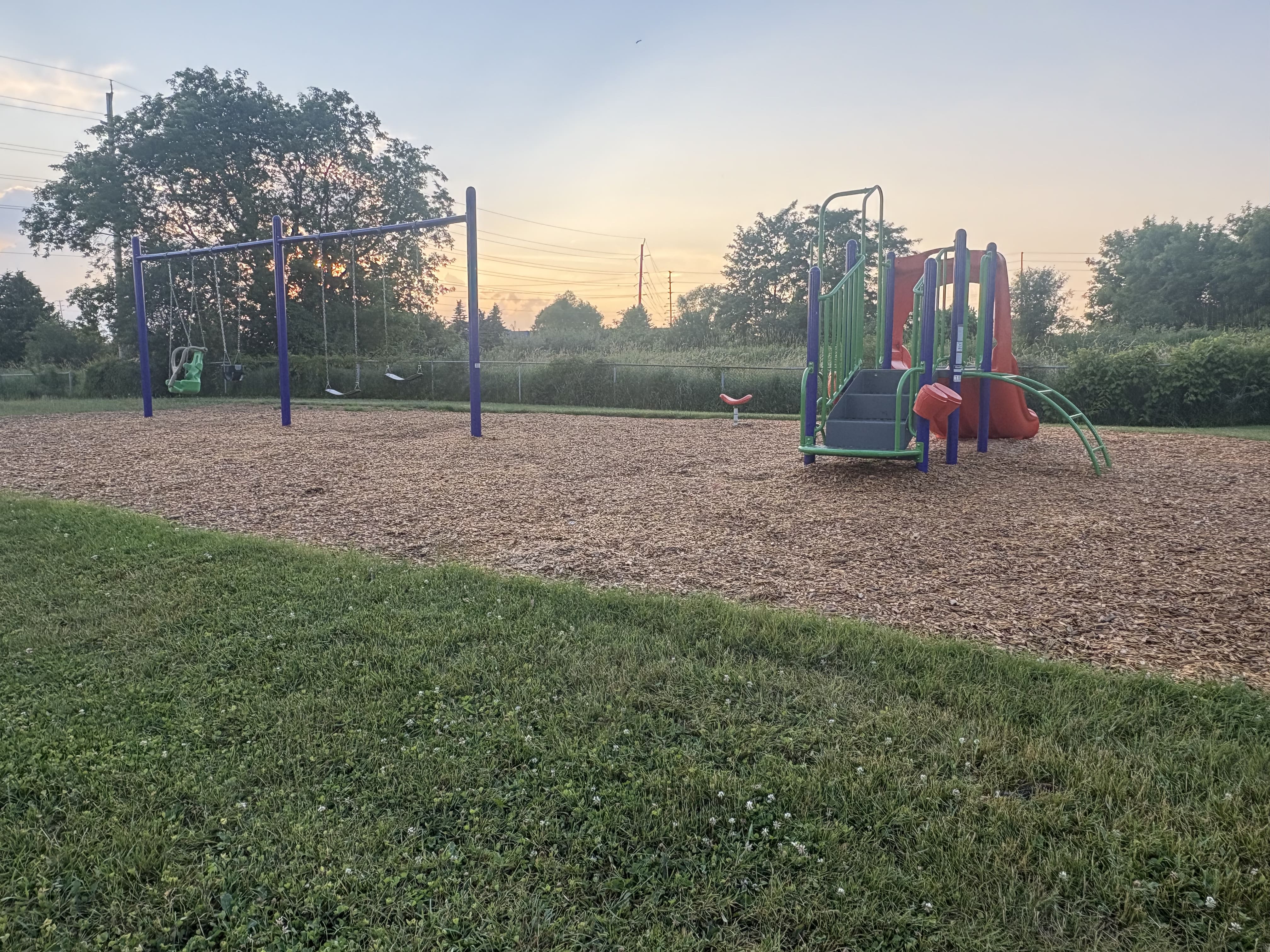 Hewson Park playground equipment in Port Hope, ON showing accessible play equipment
