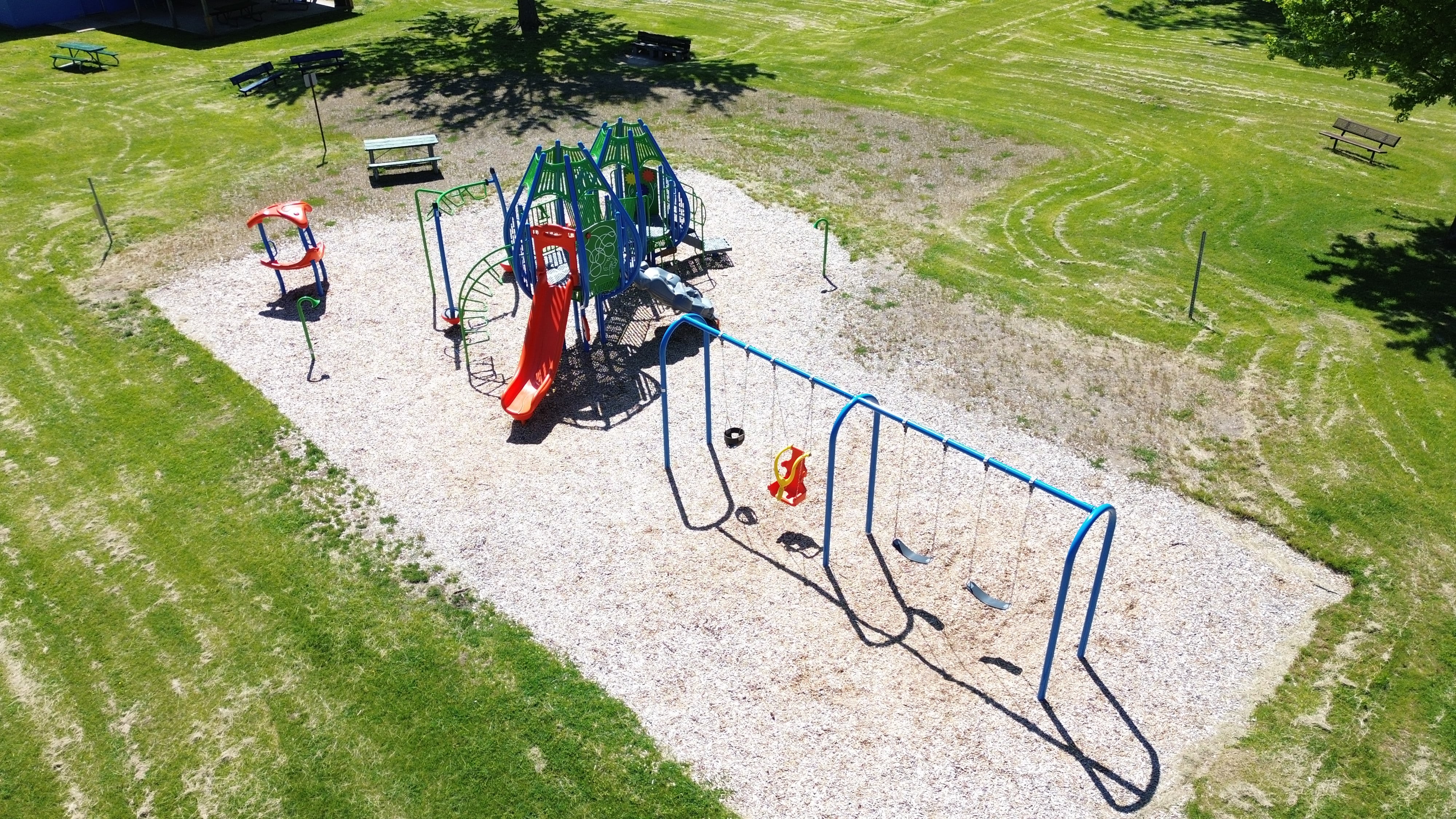 Newton Park playground equipment in Sarnia, ON featuring modern playground design
