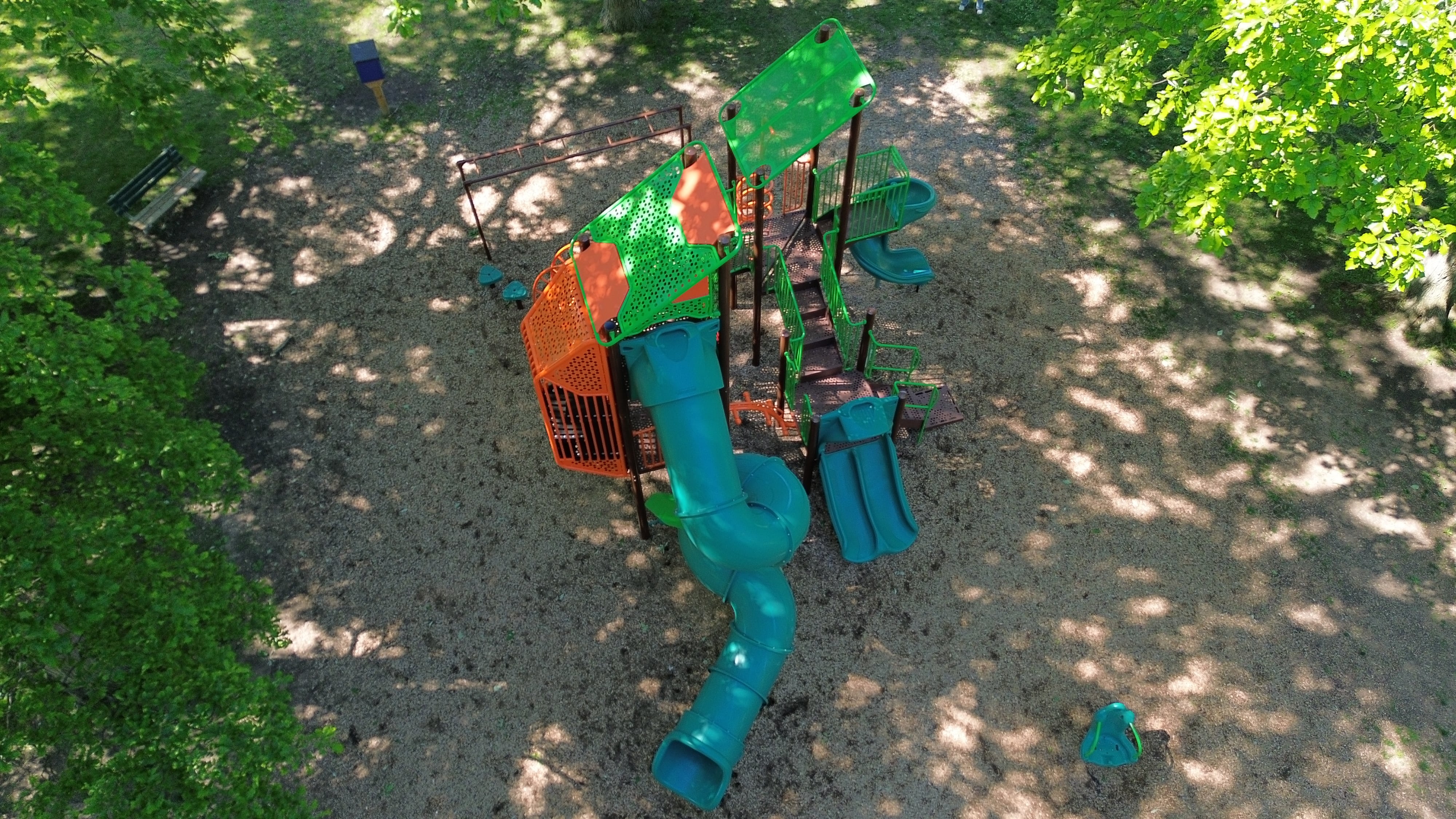 Marcin Park playground equipment in Sarnia, ON with climbing and sliding features