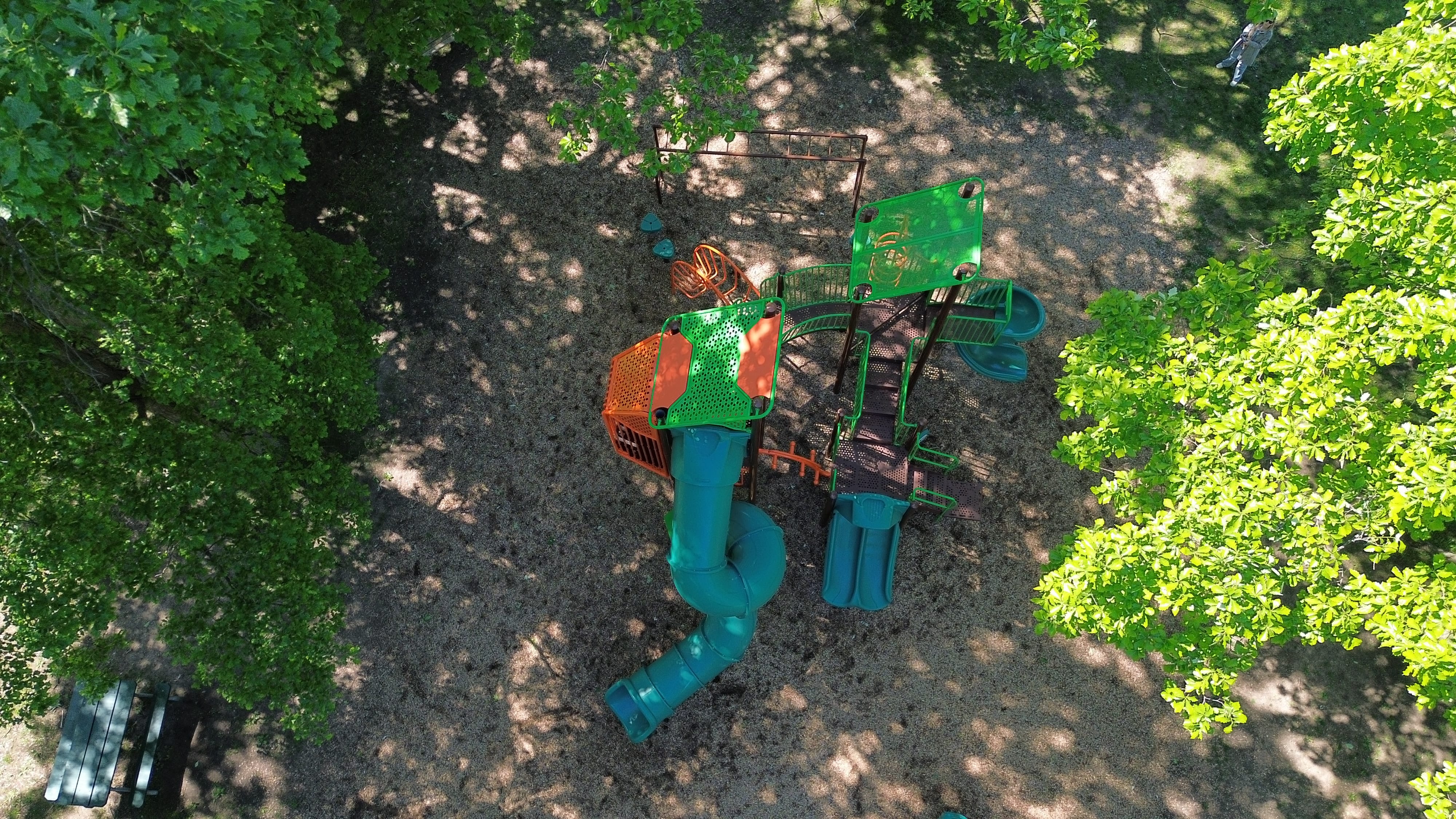 Marcin Park playground equipment in Sarnia, ON with safety surfacing and equipment