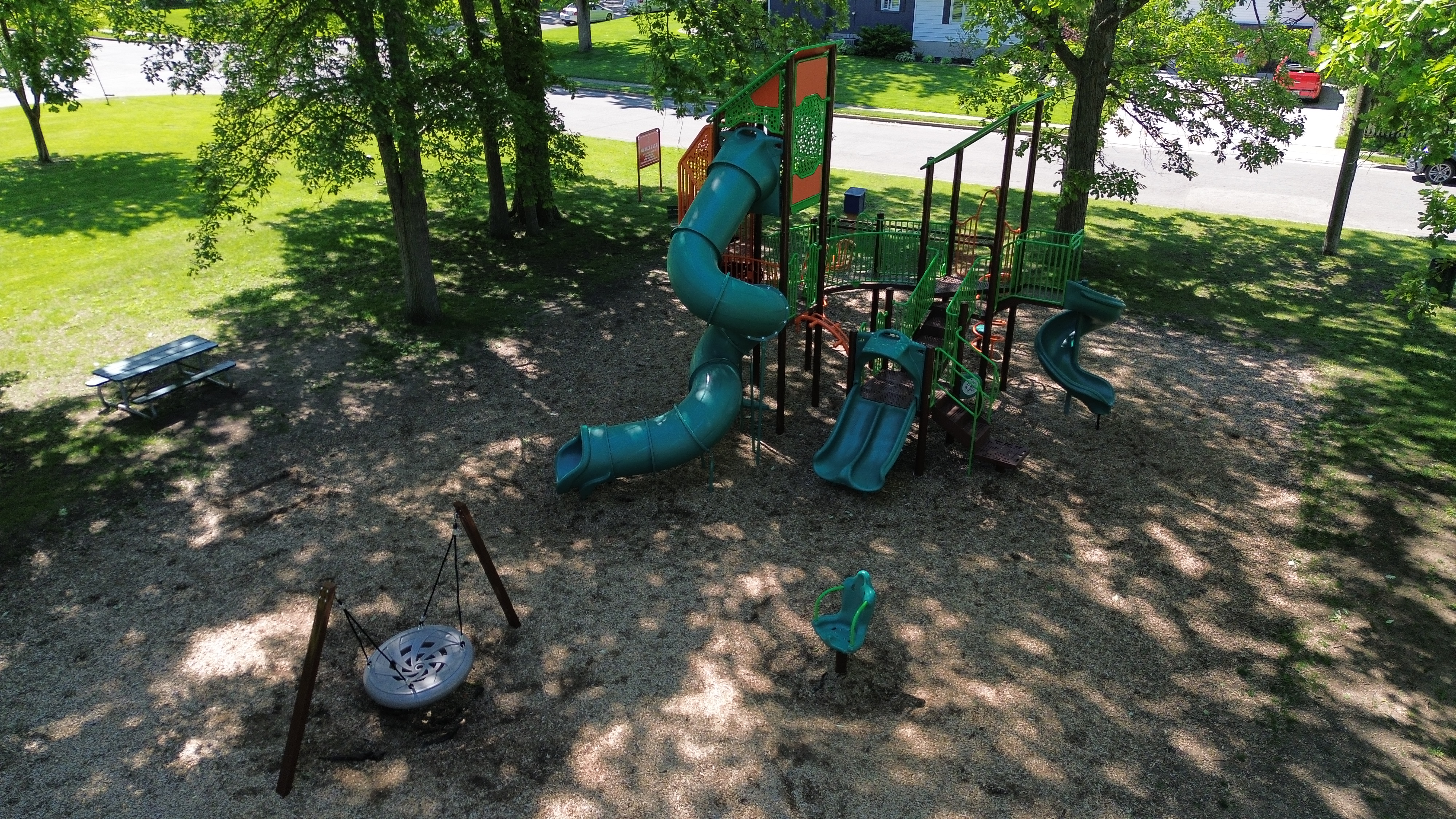 Marcin Park playground equipment in Sarnia, ON with inclusive play features