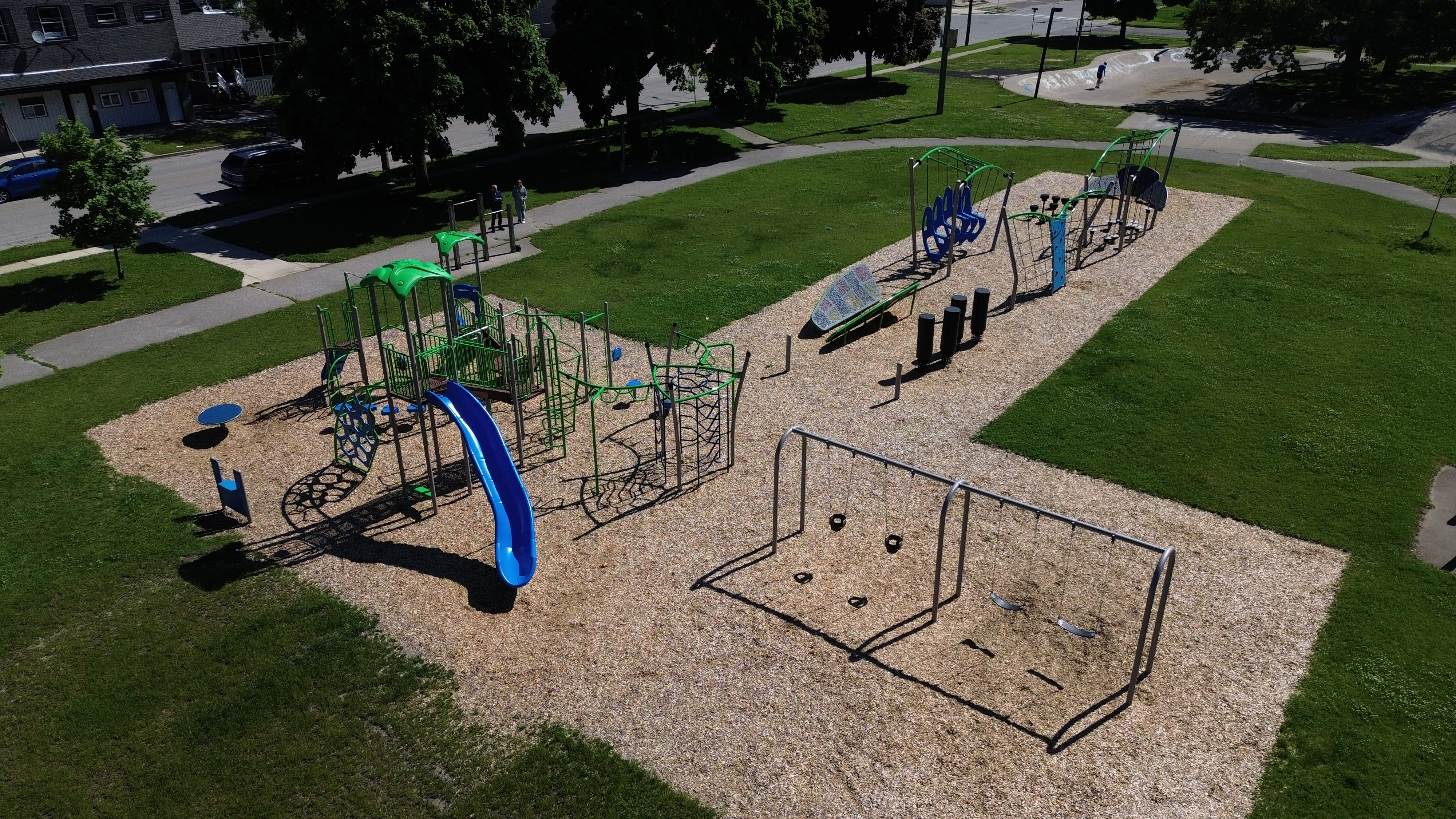 Harry Turnbull Park playground equipment in Sarnia, ON featuring modern playground design