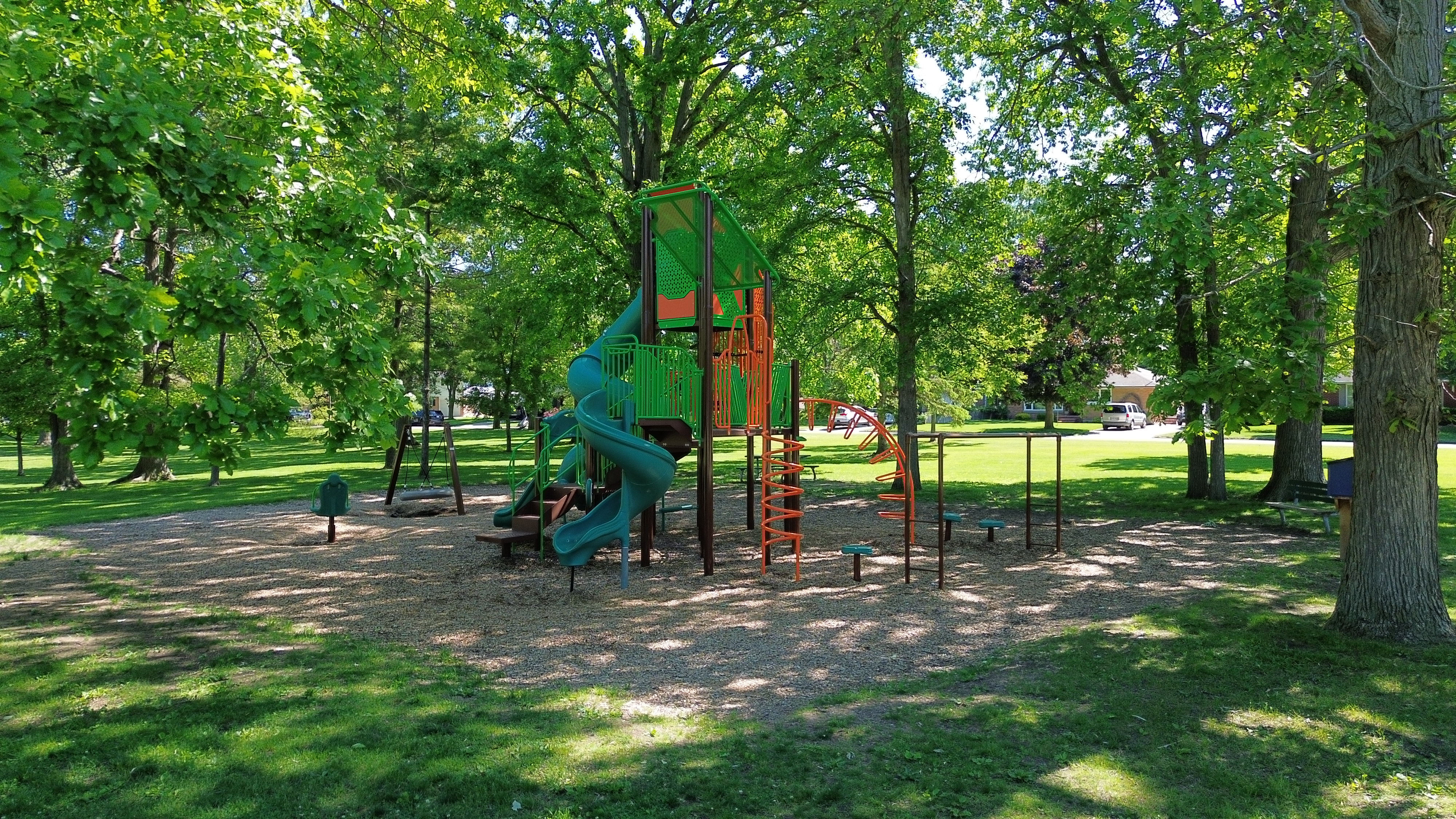 Harry Turnbull Park playground equipment in Sarnia, ON showing accessible play equipment