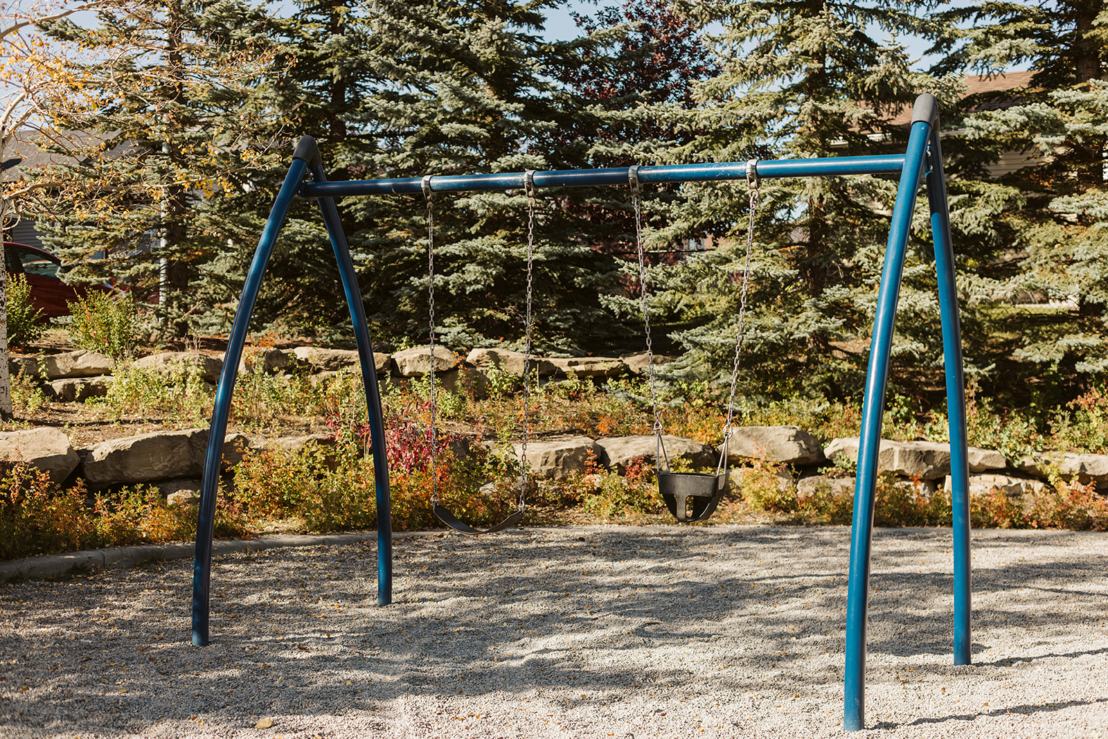 Avalon Playground playground equipment in Calgary, AB showing accessible play equipment